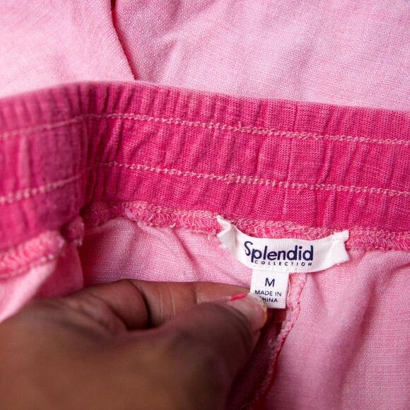 Splendid Pink Drawstring Knit Shorts M - Picture 4 of 5